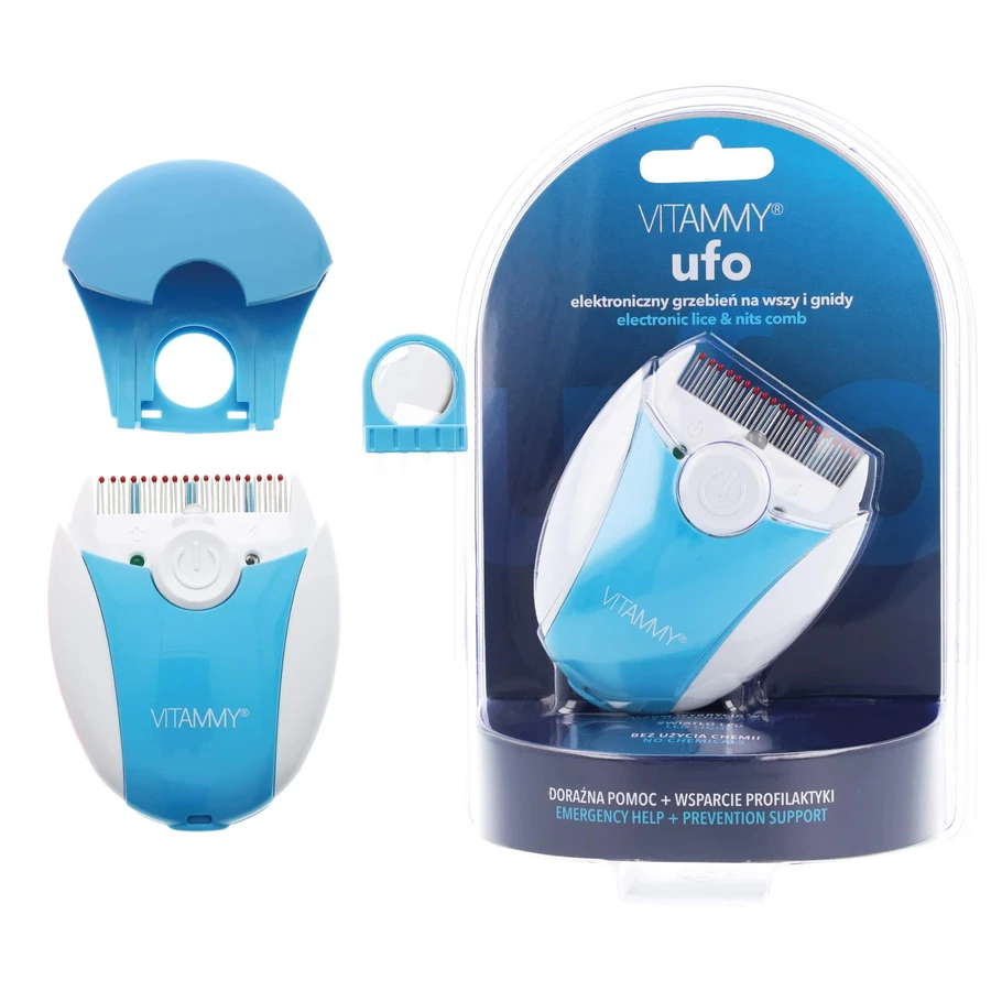 Vitammy Ufo, peine electrónico para piojos y liendres, azul, 1 unidad