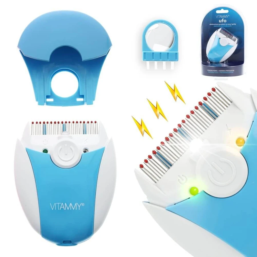 Vitammy Ufo, peine electrónico para piojos y liendres, azul, 1 unidad