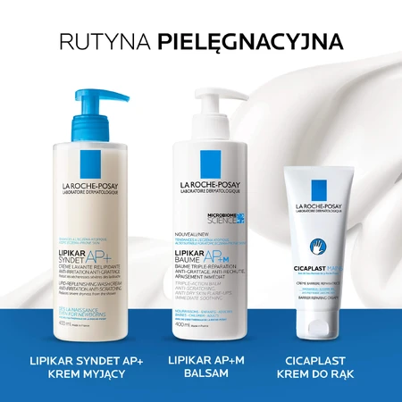 La Roche-Posay Kit Cicaplast Baume B5+, verzachtende regenererende lotion, 100 ml + Lipikar Baume AP+M, bodylotion, vanaf de geboorte, 400 ml + doosje miniproducten gratis