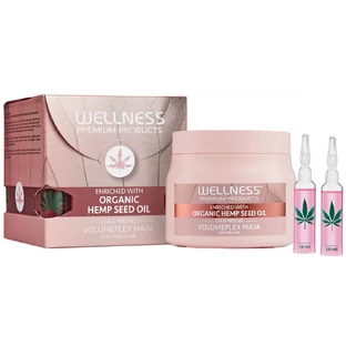 Wellness Premium Products VolumePlex, mascarilla hidratante para cabello fino, 500 ml + 4 ampollas x 10 ml de regalo