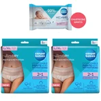 Canpol Babies set, braguitas postparto transpirables 2 en 1, con compresa, desechables, talla L/XL, 2 x 5 unidades + toallitas húmedas, 60 unidades de regalo