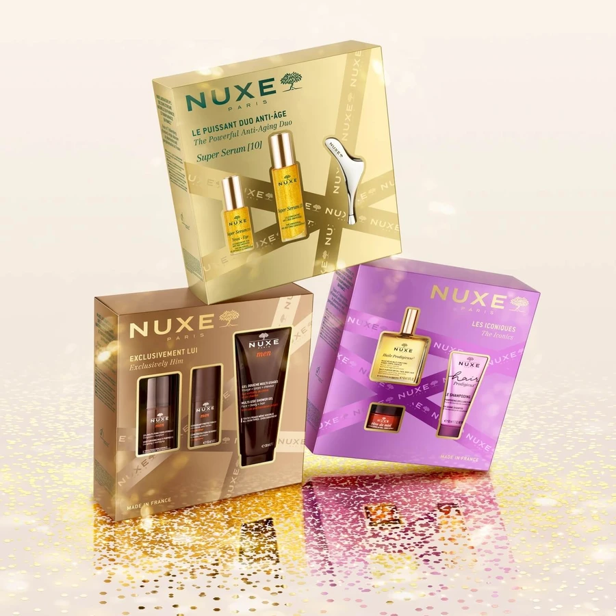 Nuxe Men Set, Feuchtigkeitsgel für das Gesicht, 50 ml + Deodorant, Roll-on, 50 ml + Duschgel, 200 ml