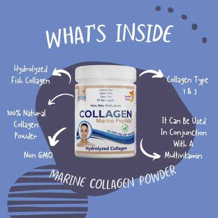 Swedish Nutra Marine Collagen Pure Peptide, neutral flavor, 300 g