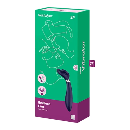 Satisfyer Endless Fun, vibrateur multifonctionnel pour couples, bleu
