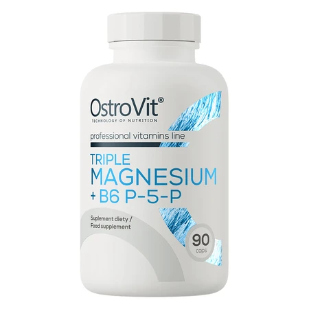 OstroVit Dreifach-Magnesium + B6 P-5-P, 90 Kapseln