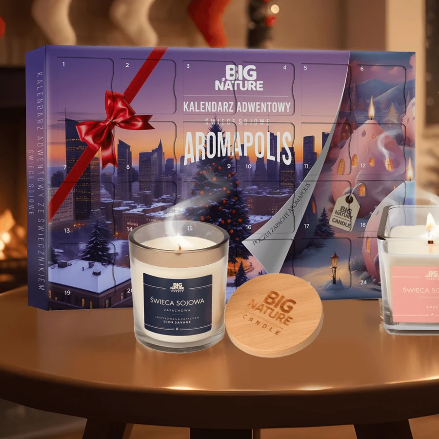 Aromapolis Advent Calendar Set, 24 Soy Candles, Big Nature