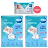 Canpol Babies Set, Multifunktionsbinden, Einwegbinden, mit Klebestreifen, 90 cm x 60 cm, 2 x 10 Stück + Feuchttücher, 60 Stück gratis