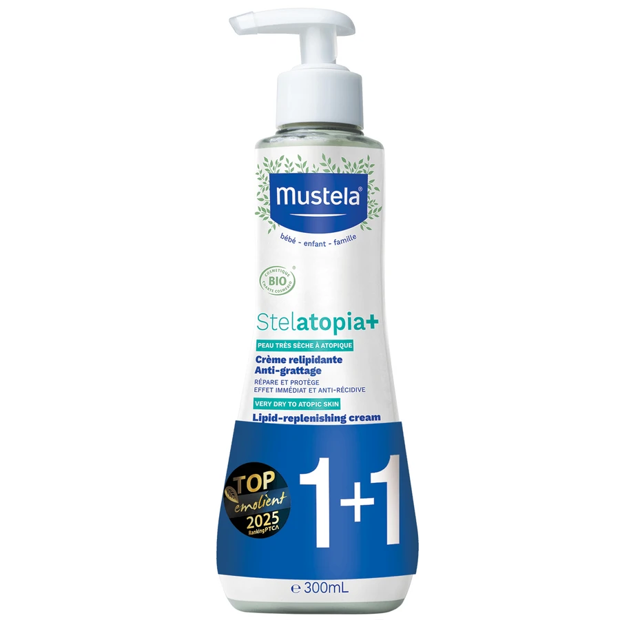 Lote Mustela Stelatopia+, crema reparadora de lípidos, 300 ml + 300 ml de regalo