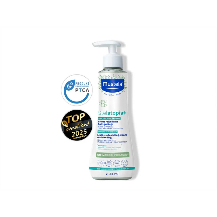 Lote Mustela Stelatopia+, crema reparadora de lípidos, 300 ml + 300 ml de regalo