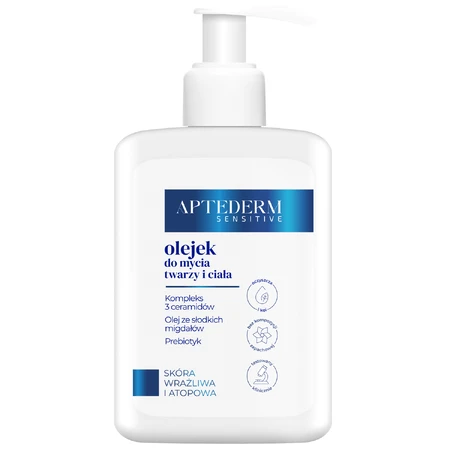 Aptederm Sensitive, aceite limpiador cara y cuerpo, pieles sensibles y atópicas, 250 ml