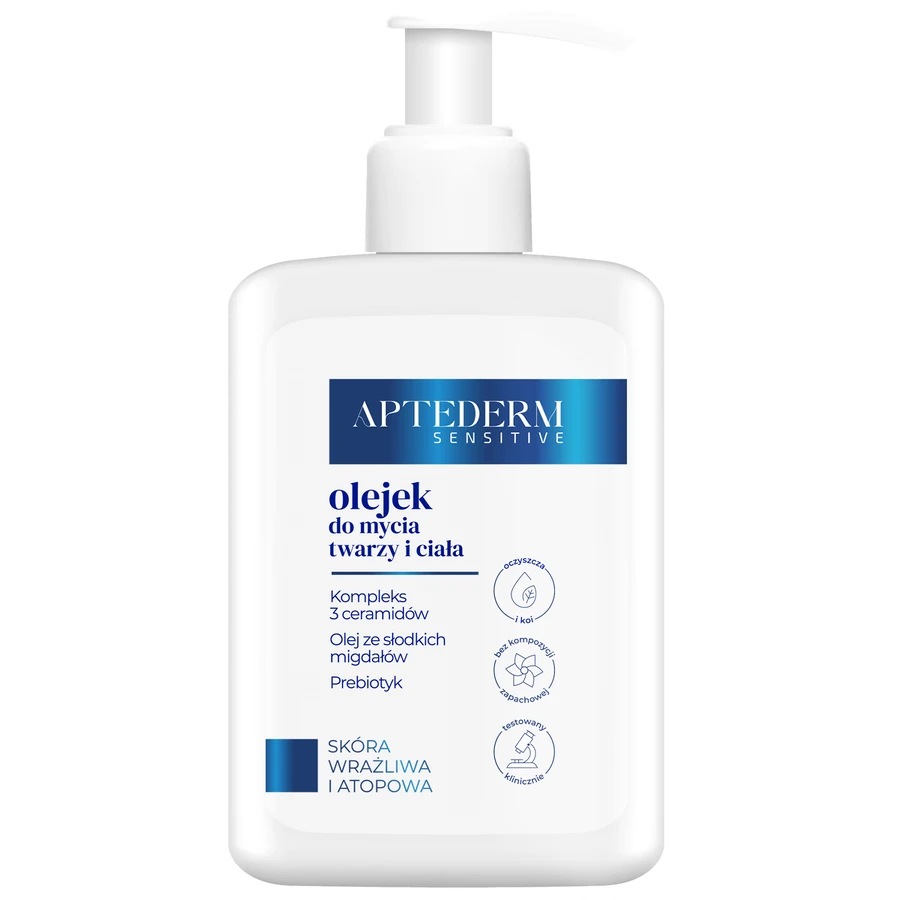 Aptederm Sensitive, aceite limpiador cara y cuerpo, pieles sensibles y atópicas, 250 ml
