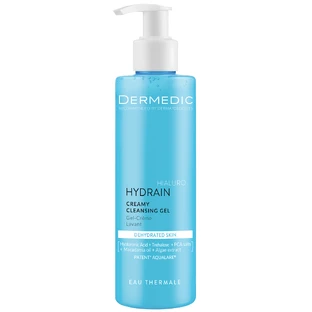 Dermedic Hydrain, gel nettoyant crémeux pour le visage, peau déshydratée et sèche, 200 ml