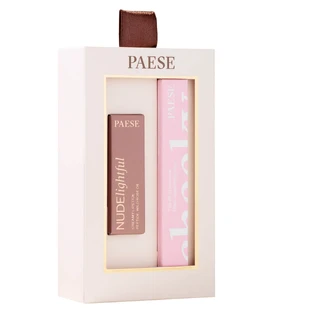 Paese Cheeky Nude Look set, Máscara de pestañas Cheeky, 9 ml + Nudelightful, Barra de labios, 400 Beige Marshmallow, 4,5 g