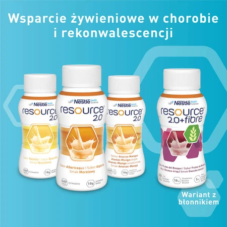 Kit Resource 2.0, voedingspreparaat, abrikozensmaak, 8 x 200 ml + aardbeiensmaak, 200 ml gratis
