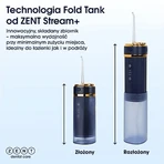 Zent Stream+, cordless dental irrigator, collapsible, navy blue, 250 ml