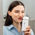 Zent Stream+, cordless dental irrigator, collapsible, navy blue, 250 ml