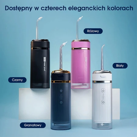 Zent Stream+, cordless dental irrigator, collapsible, navy blue, 250 ml