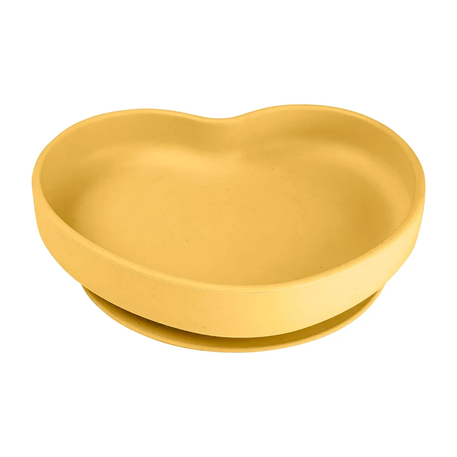 Canpol Bebés, ventosa de silicona, corazón, amarillo, a partir de 6 meses, 1 ud.