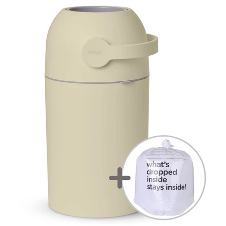 Magic Majestic, Abfalleimer für gebrauchte Windeln, beige, 40 l + Beutel, 15 Stück