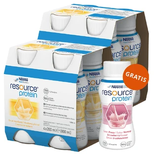 Kit Resource Protéines, préparation nutritionnelle, saveur vanille, 8 x 200 ml + saveur fraise, 200 ml gratuit