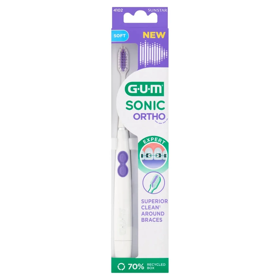 GUM Sonic Ortho, battery-operated sonic toothbrush