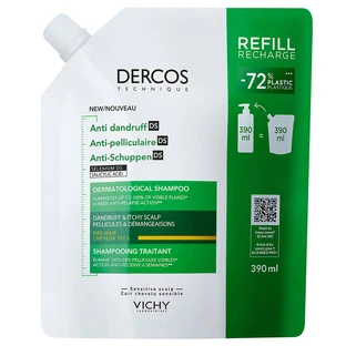 Vichy Dercos Anti Dandruff DS, Anti-Schuppen-Shampoo, trockenes Haar, Ersatz, 390 ml