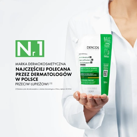 Vichy Dercos Anti Dandruff DS, Anti-Schuppen-Shampoo, trockenes Haar, Ersatz, 390 ml