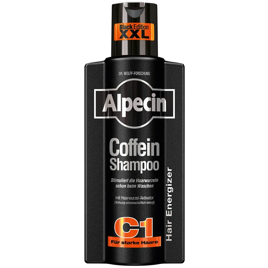 Alpecin C1 Caffeine Black Edition, shampooing stimulant la croissance des cheveux, 375 ml