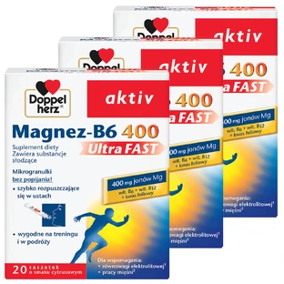 Doppelherz aktiv Magnesium-B6 400 UltraFast set, citrus flavor, 3 x 20 sachets