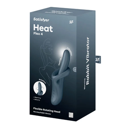 Satisfyer Heat Flex 4, roterende bunny vibrator met verwarmingsfunctie, grijs