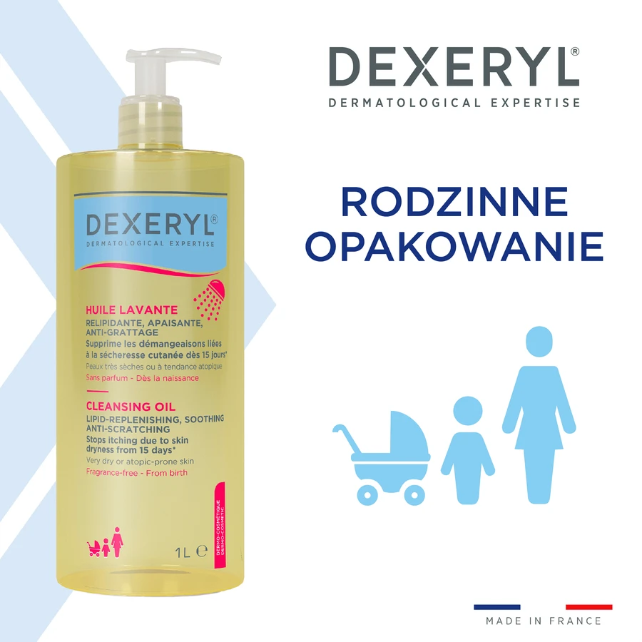 Dexeryl, beruhigendes Anti-Kratz-Waschöl, rückfettende Lipide, 1000 ml