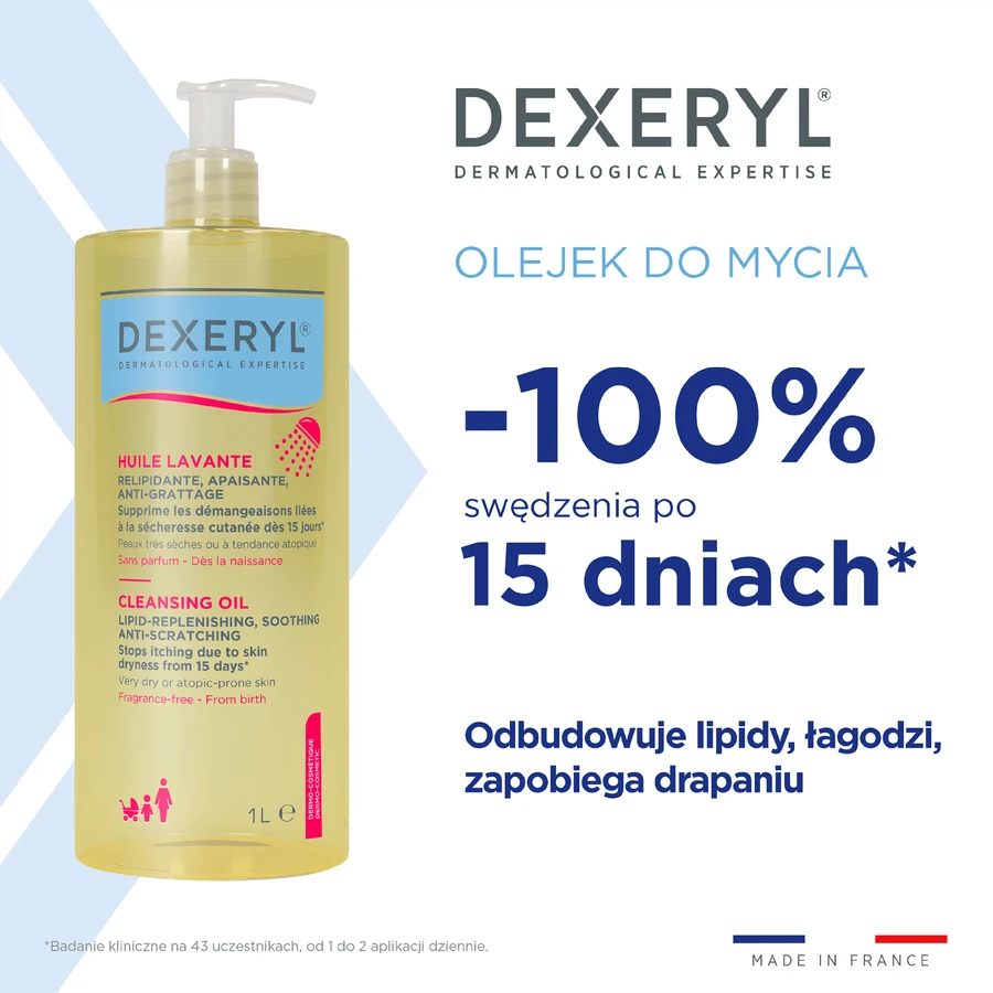 Dexeryl, beruhigendes Anti-Kratz-Waschöl, rückfettende Lipide, 1000 ml