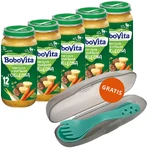 BoboVita Dinerset, groenten in een schaaltje met kalfsvlees, na 12 maanden, 5 x 250 g + Canpol, bestekset in etui, voor kinderen, gratis