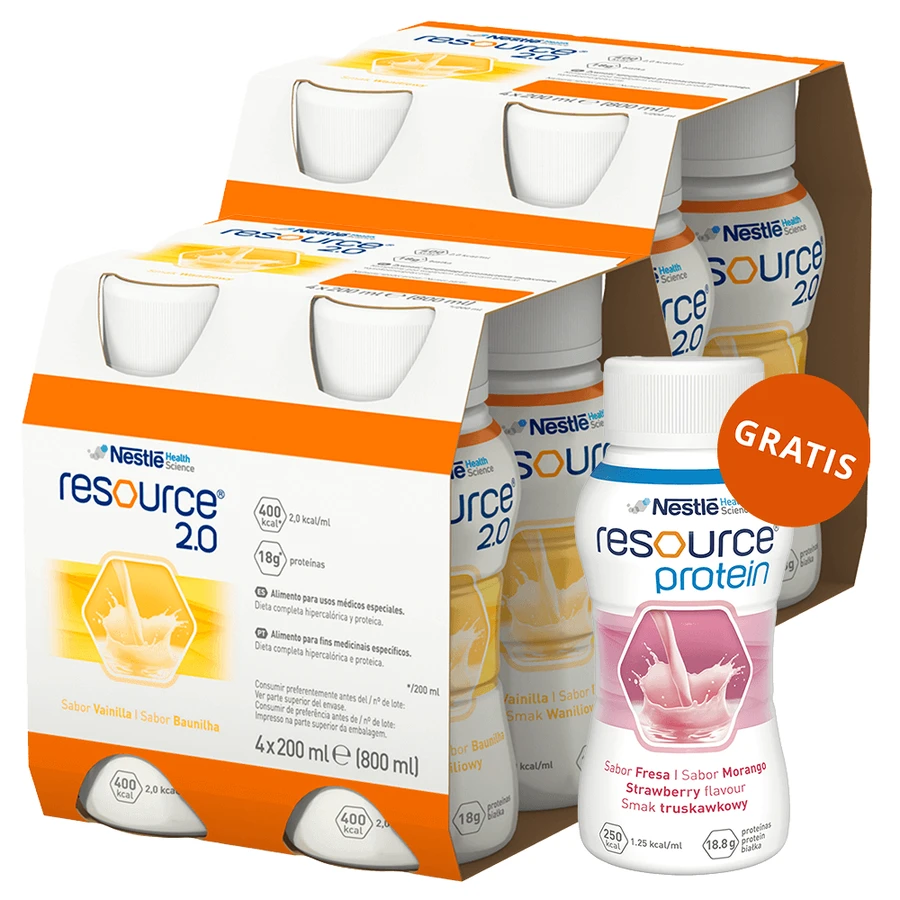 Resource 2.0 kit, nutritional formula, vanilla flavor, 8 x 200 ml + strawberry flavor, 200 ml free of charge