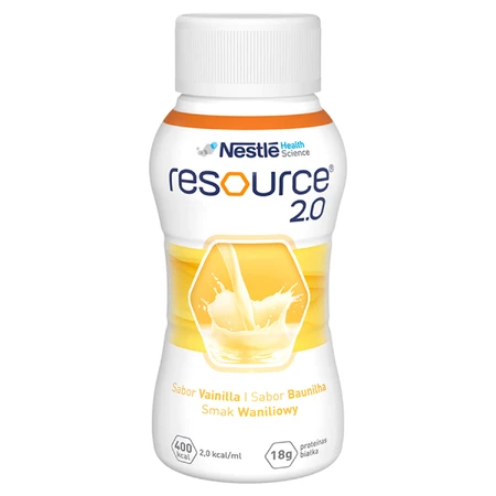 Resource 2.0 kit, nutritional formula, vanilla flavor, 8 x 200 ml + strawberry flavor, 200 ml free of charge