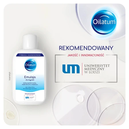 Set Oilatum Advanced Formula, emulsión de baño, a partir de 1 día de vida, 2 x 250 ml + crema, piel seca, muy seca, propensa a atopias y alergias, 150 g por 1 céntimo