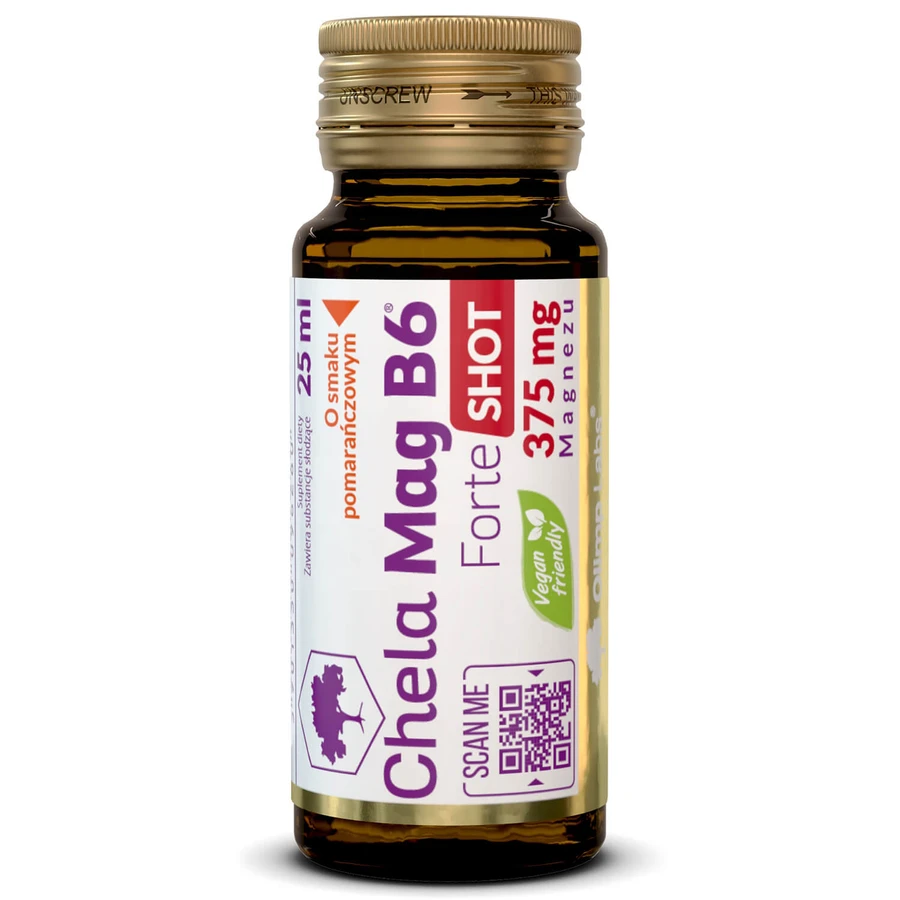Olimp Chela-Mag B6 Forte Shot, ampoules, orange flavor, 9 x 25 ml