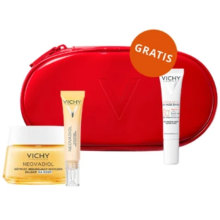 Vichy Neovadiol set, corrigerende oog- en lippencrème, 15 ml + daglotion, 50 ml + lichte fluid SPF 50+, 15 ml + make-uptasje gratis