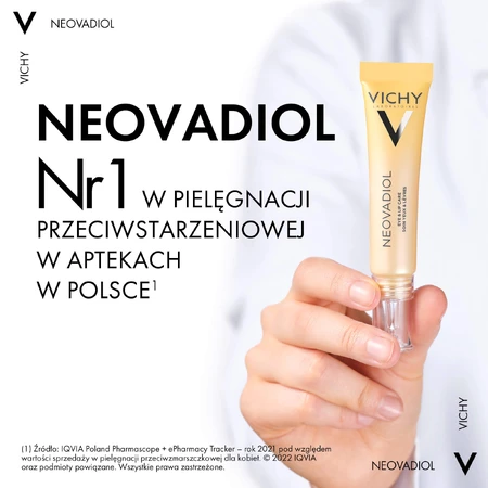 Vichy Neovadiol set, corrigerende oog- en lippencrème, 15 ml + daglotion, 50 ml + lichte fluid SPF 50+, 15 ml + make-uptasje gratis