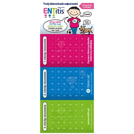 ENTitis set voor kinderen vanaf 3 jaar, aardbeiensmaak, 3 x 30 zuigtabletten + immuniteitsdagboek