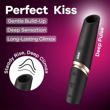 Satisfyer Perfect Kiss, non-contact clitoral massager, black