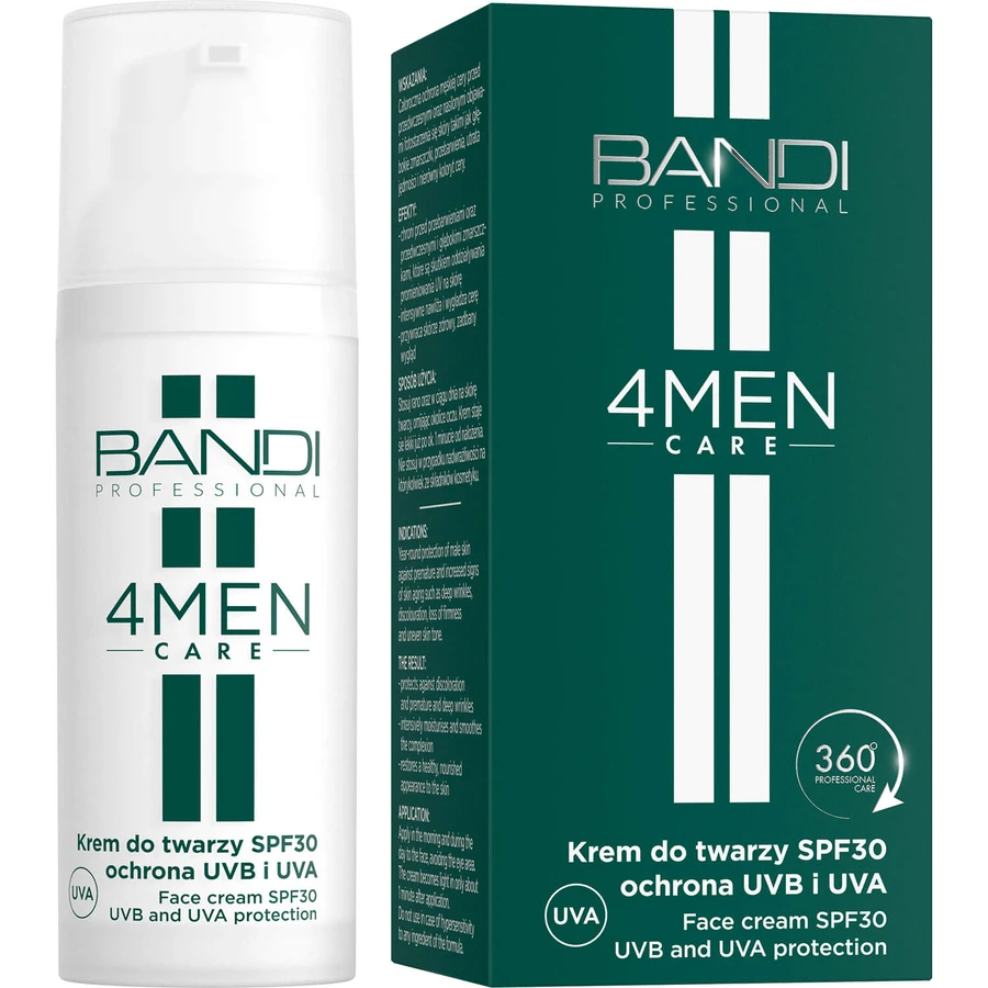 Bandi 4Men Care, Gesichtscreme SPF 30, UVB- und UVA-Schutz, für Männer, 50 ml