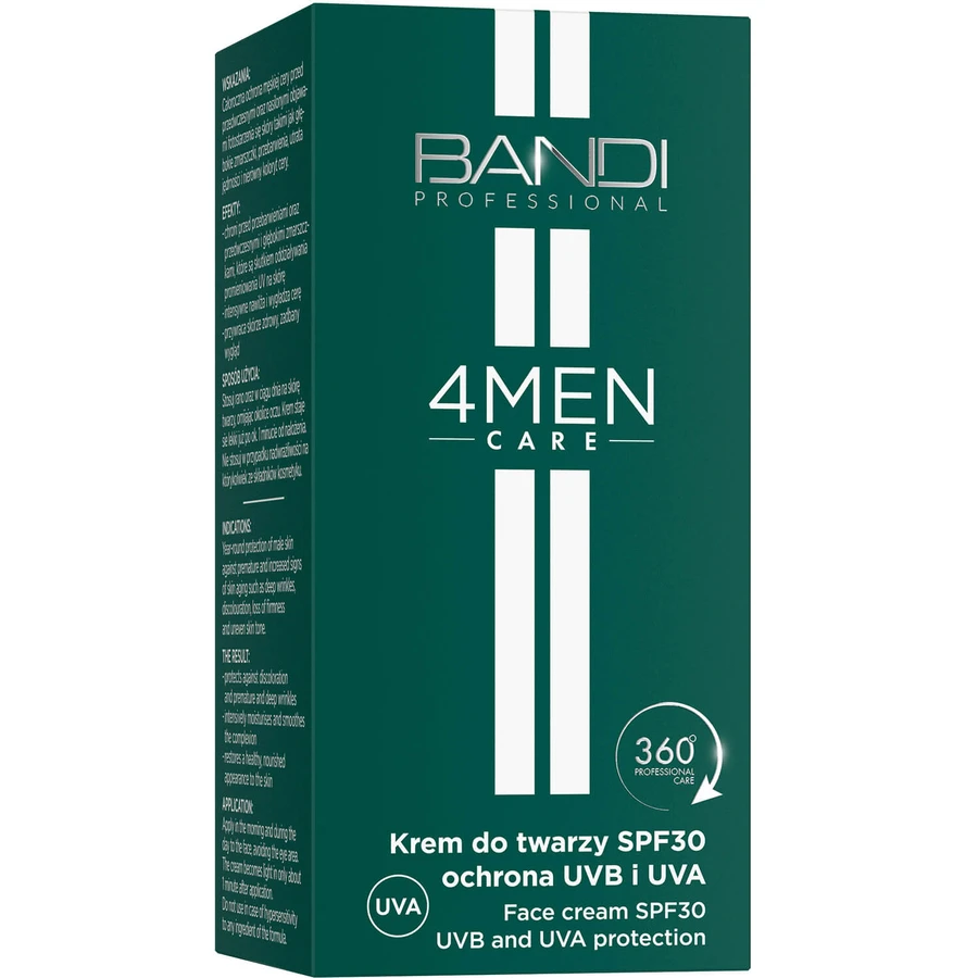 Bandi 4Men Care, Gesichtscreme SPF 30, UVB- und UVA-Schutz, für Männer, 50 ml