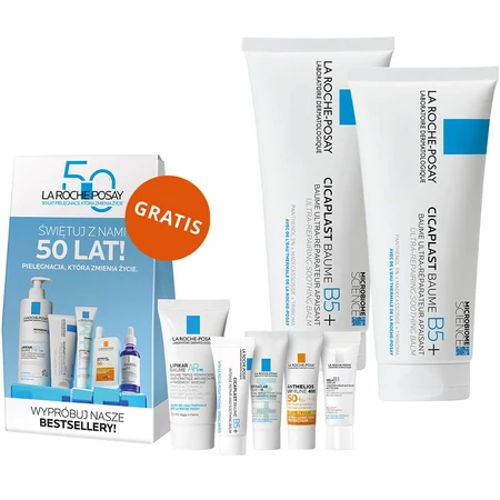 La Roche-Posay Cicaplast Baume B5+ kit, verzachtende regenererende lotion, 2 x 100 ml + gratis miniproductdoosje