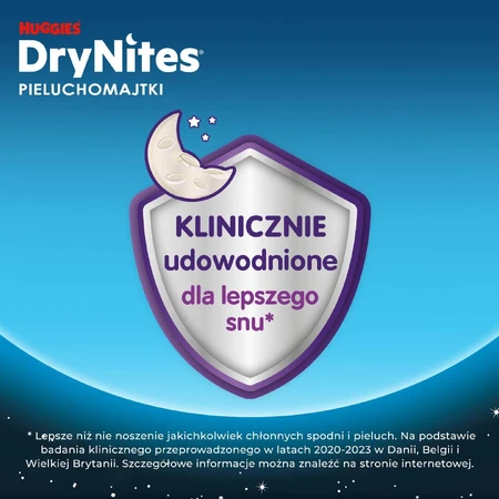 Huggies DryNites, overnight briefs for boys, 8 -13 years, 30-48 kg, 9 pieces