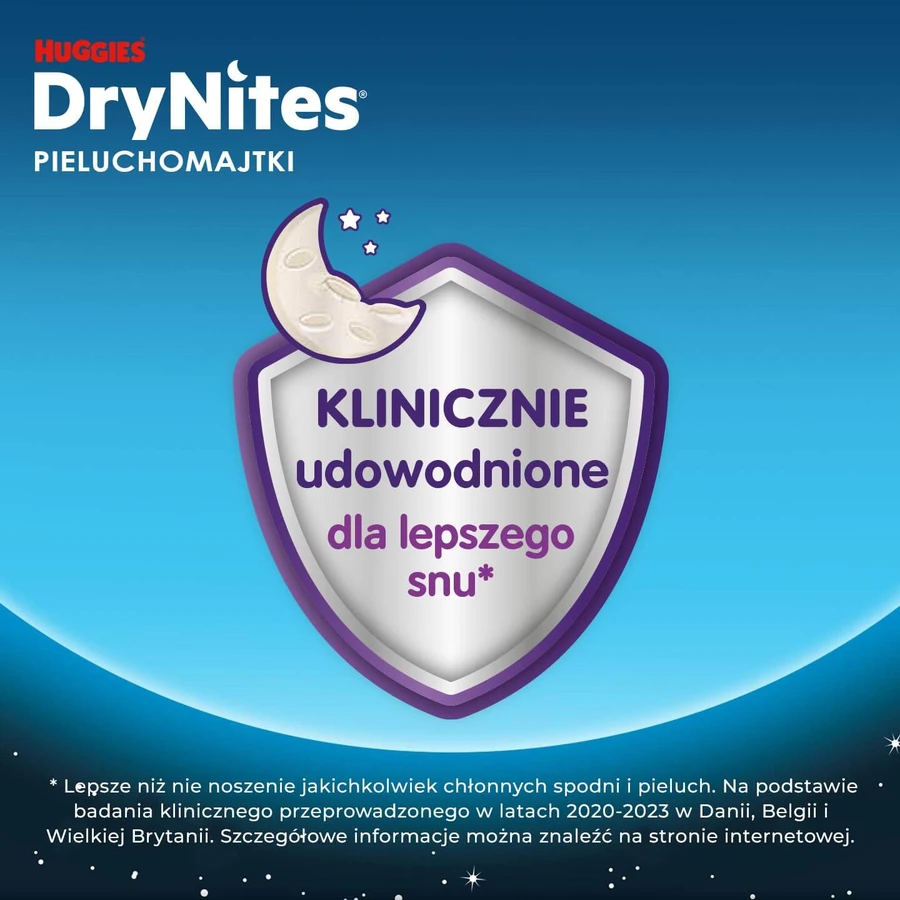 Huggies DryNites, overnight briefs for boys, 8 -13 years, 30-48 kg, 9 pieces