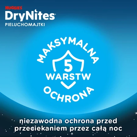Huggies DryNites, overnight briefs for boys, 8 -13 years, 30-48 kg, 9 pieces