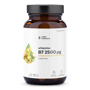 Aura Herbals Vitamine B7 2500 µg, biotine, 120 gélules