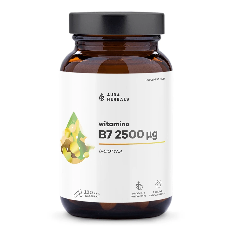 Aura Herbals Vitamine B7 2500 µg, biotine, 120 gélules