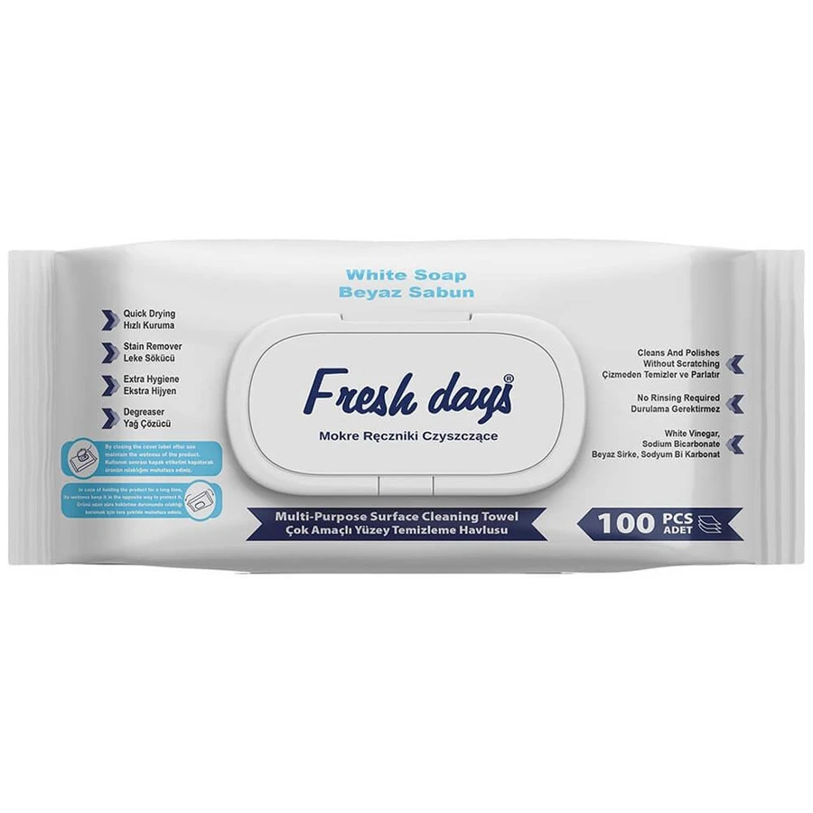 Fresh Days, feuchte Reinigungstücher XXL, 100 Stück
